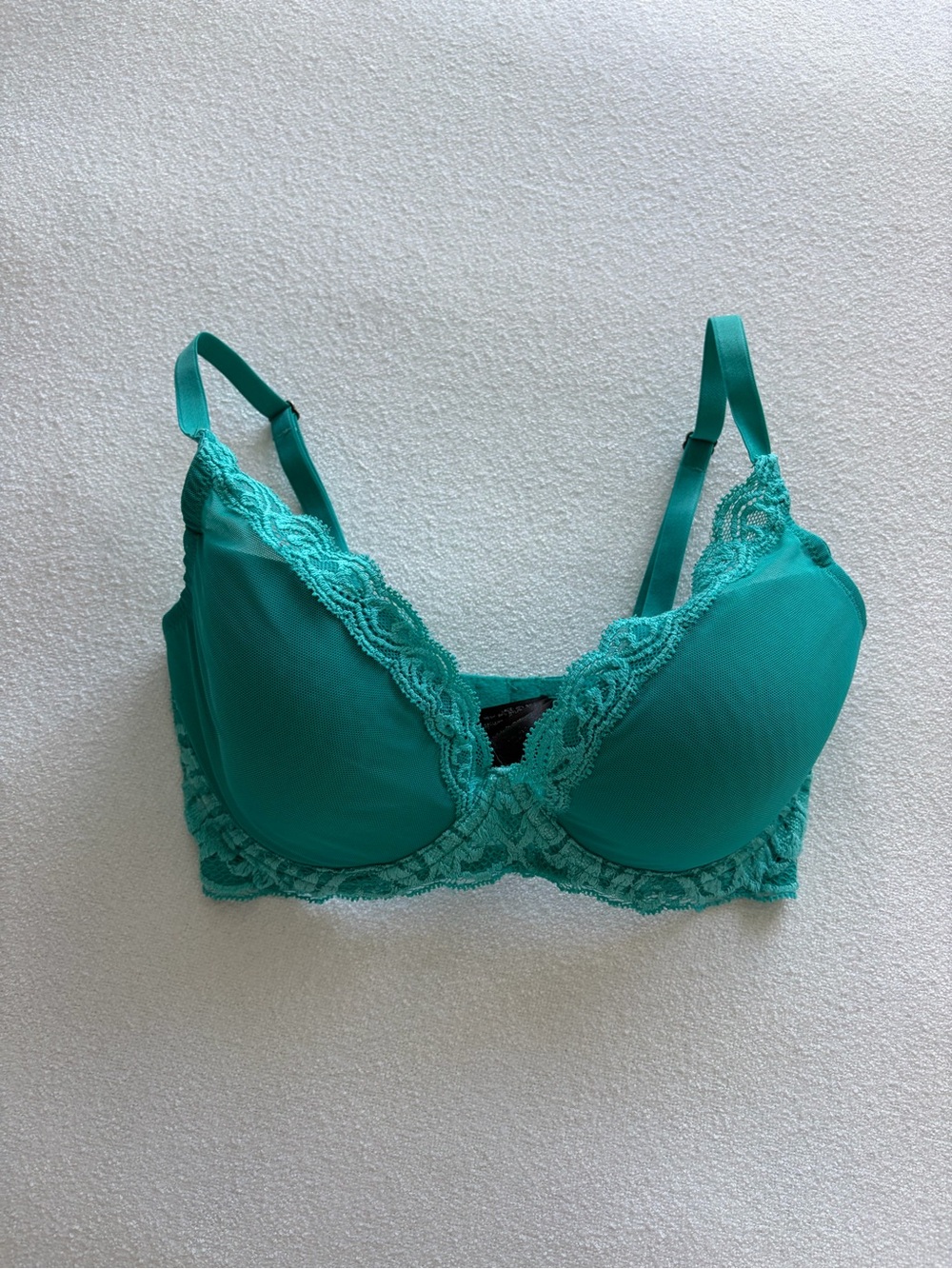 Lace Trim Teal Underwire Bra - Natori